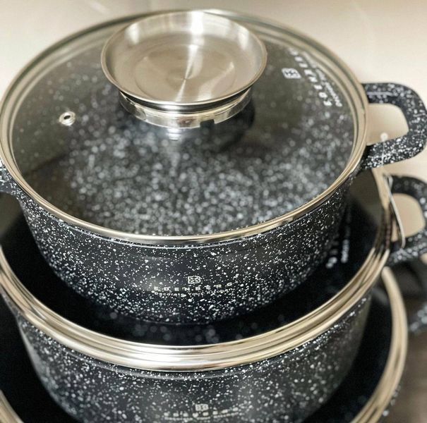 Набір кухонного посуду Edenberg EB-8146 18 предметів мармурове антипригарне покриття ЕВ-8146 фото