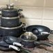 Набір кухонного посуду Edenberg EB-8146 18 предметів мармурове антипригарне покриття ЕВ-8146 фото 7