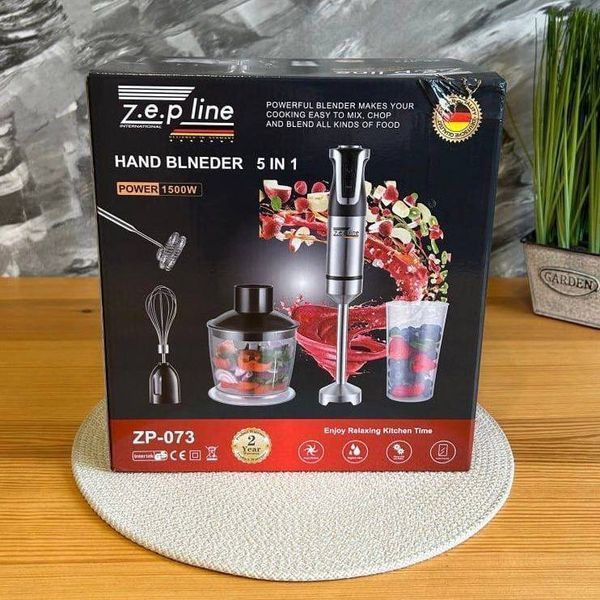 Блендер ручний занурювальний 5 в 1 Zepline ZP-073 1500 Вт насадки в комплекті ZP-073 фото
